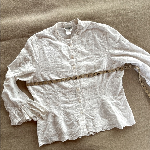 Vintage Cotton Eyelet Peasant Blouse - Picture 4 of 6
